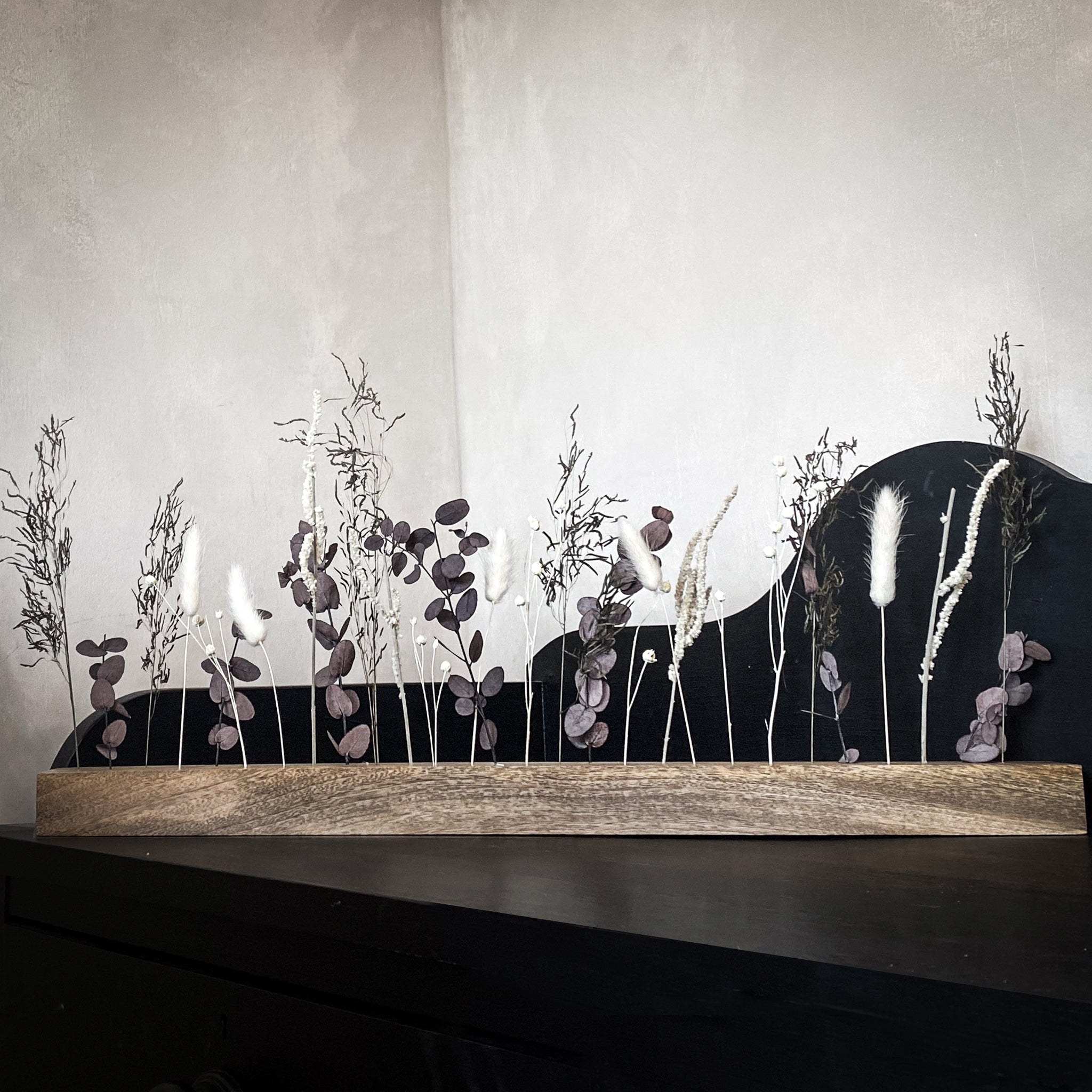 Mali Mango Wood Dried Flower Bar - Burgundy Mist - Large