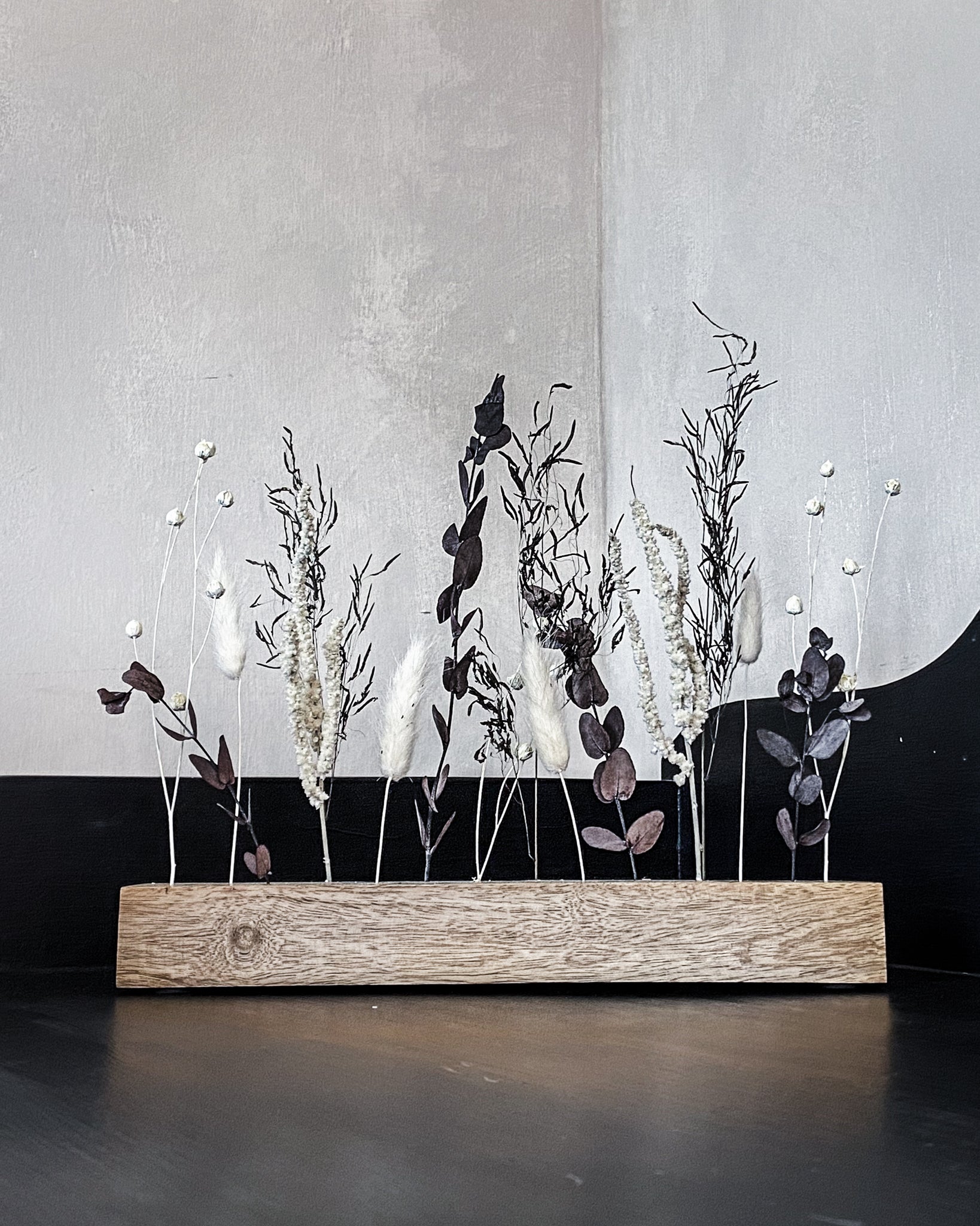 Mali Mango Wood Dried Flower Bar - Winter Mist - Small