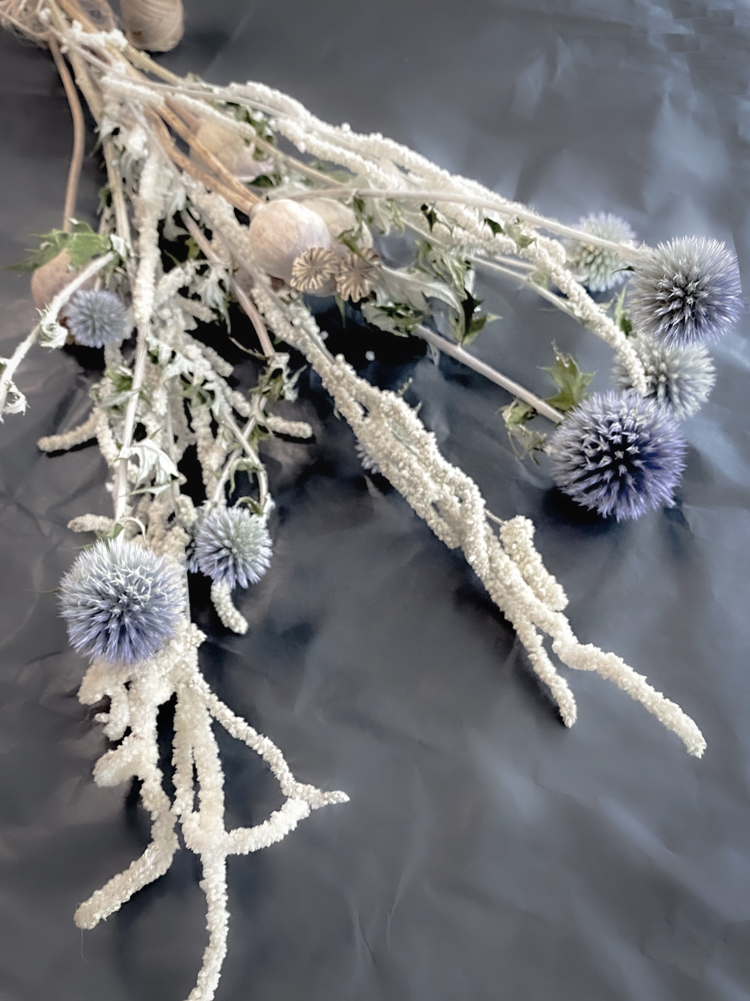 Letterbox Dried Flower Bouquet - Misty Blue & Cream
