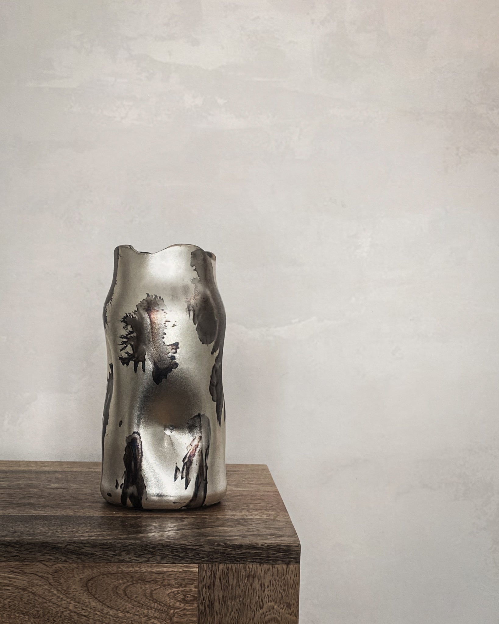 Zaria Hammered Recycled Glass Vase - Antique Gold