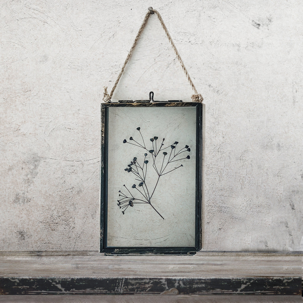 Black Antique Pressed Flower Frame: Dried Massasa - Small