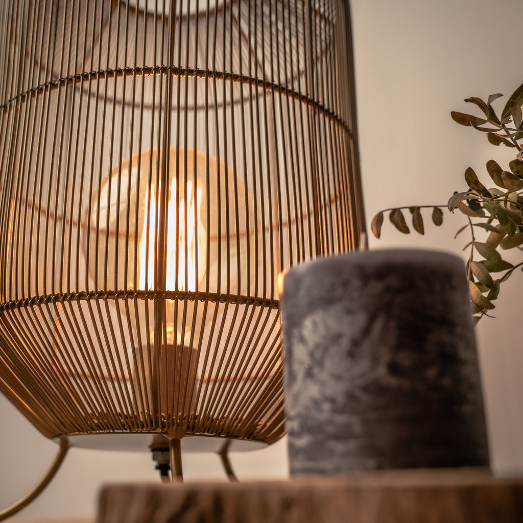 Naya Cage Table Lamp - Antique Gold