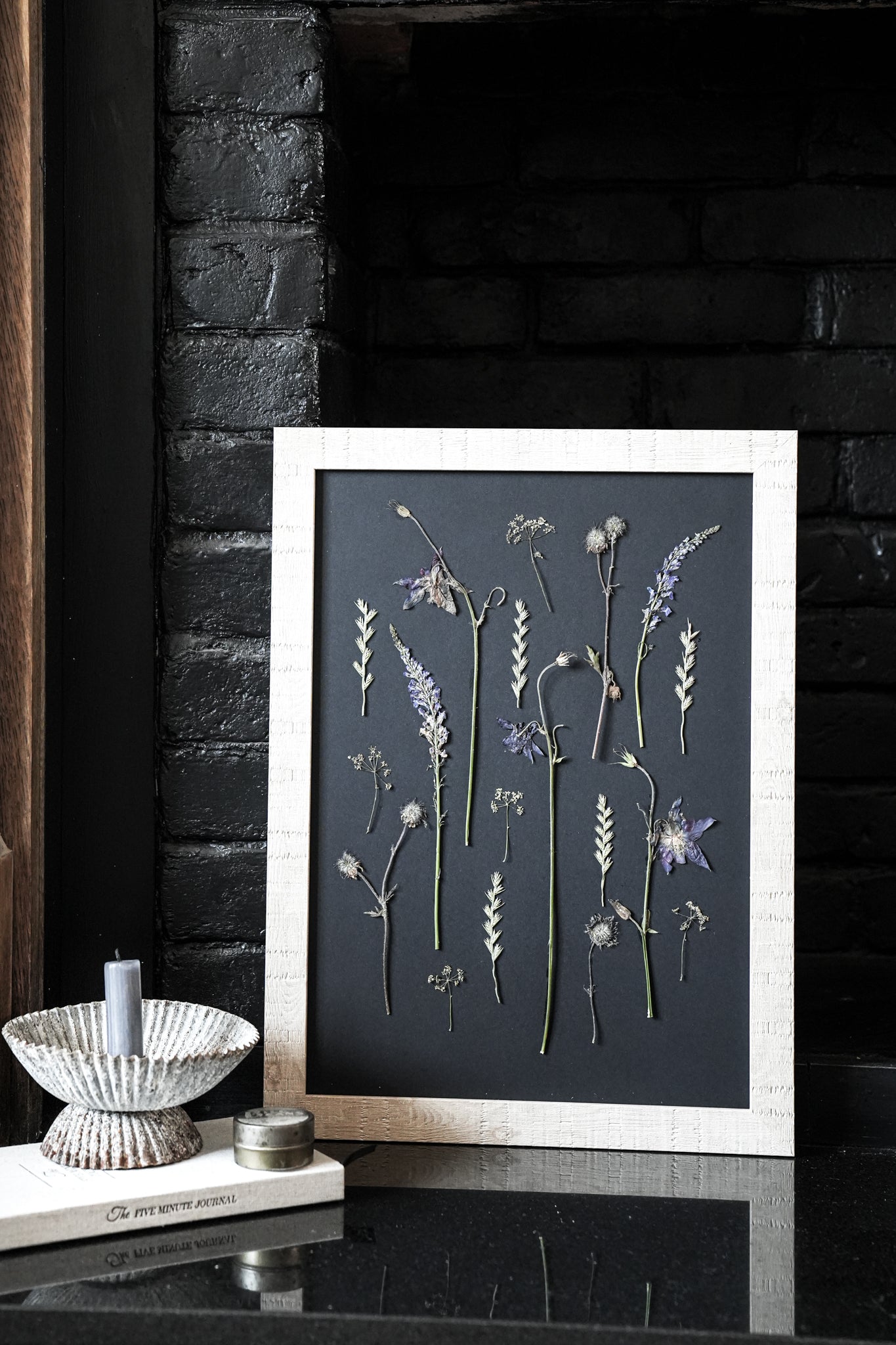 Nightfall Archive – Framed A3 Black Giclée Pressed Flower Print