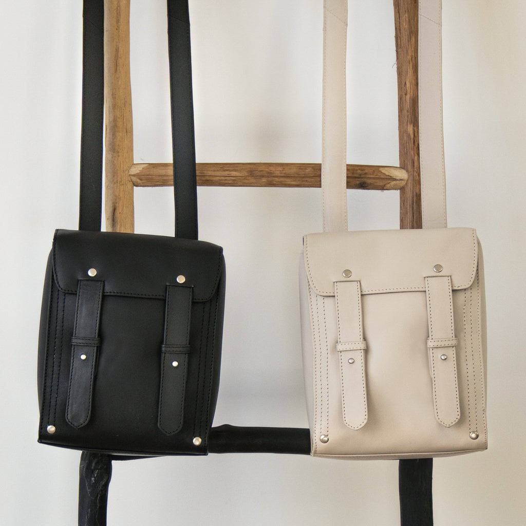 Nicco Leather Backpack - Stone White